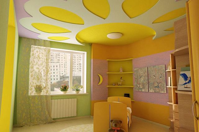 детская комната в жёлтом цвете